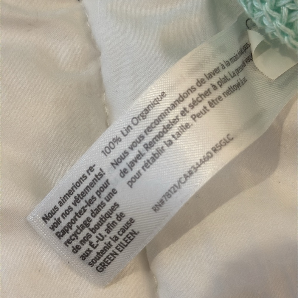 Eileen Fisher Organic Linen Tunic Sweater Medium Light Green - Picture 6 of 6